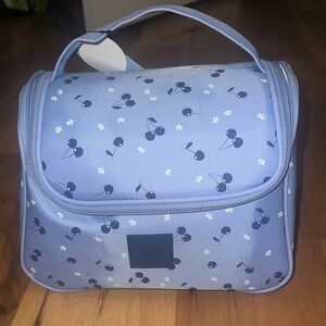 Cherry Print Cosmetic Bag - Blue, Tender Love + Carry